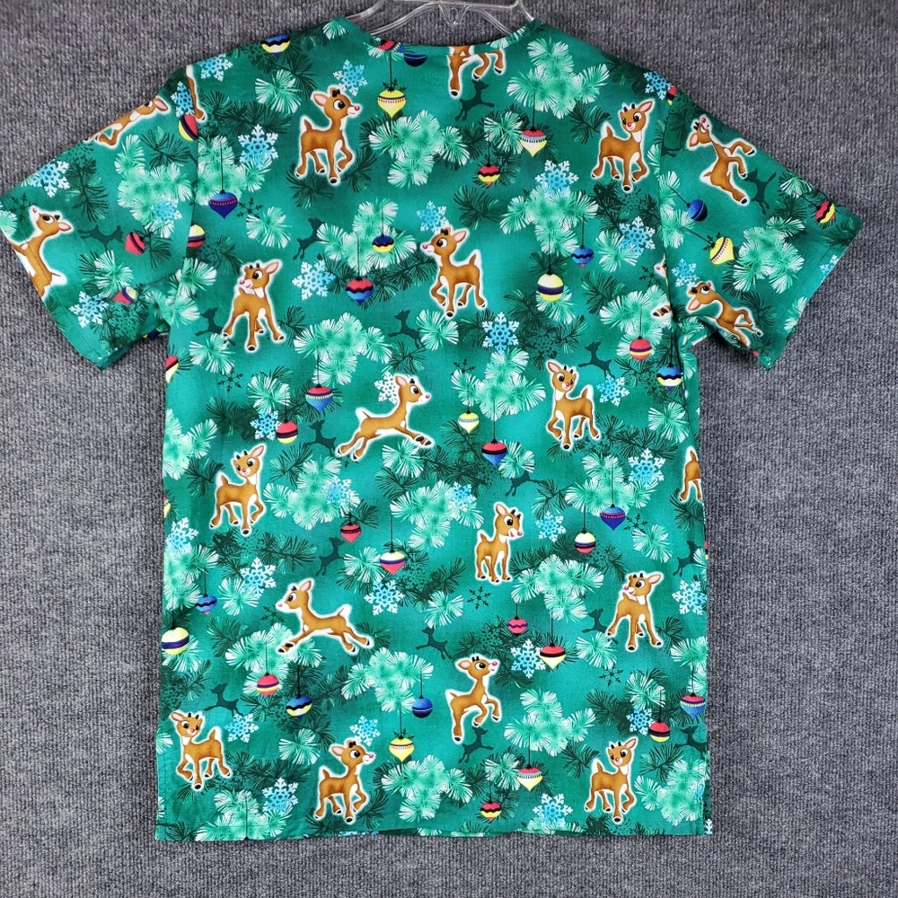 Women's Christmas Scrubs Rudolph The Red Nose Reindeer - Picture 2 of 9